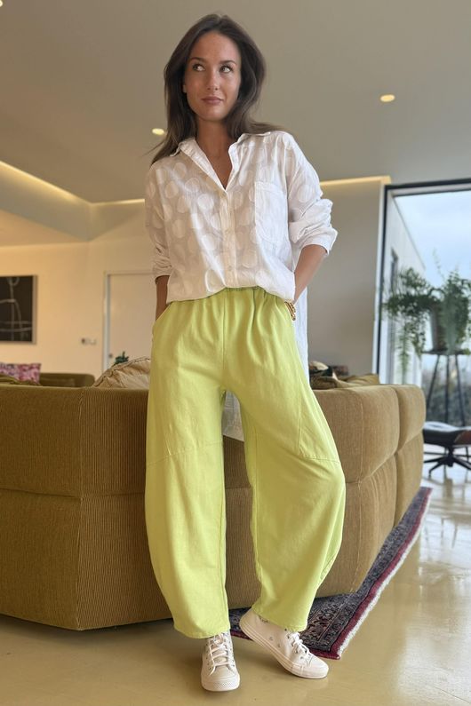 Lagen Classic Barrel Pant Lime ~